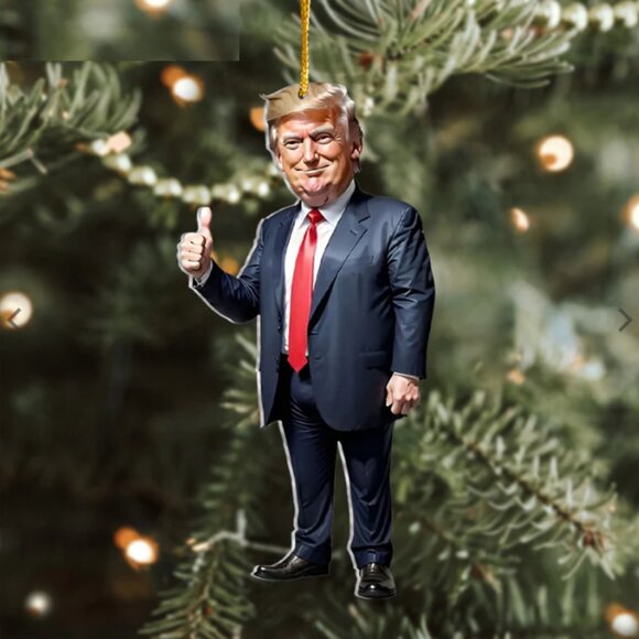 Set of (4) 2024 DONALD TRUMP ORNAMENTS - 2D Acrylic - Limited Quantity - MAGA - Picture 2 of 8